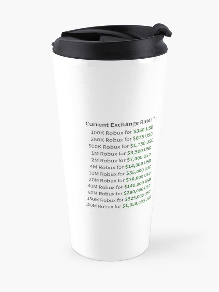 Devex Rates Travel Mug By Steadyonrbx Redbubble - roblox shirt foto free robux 500k