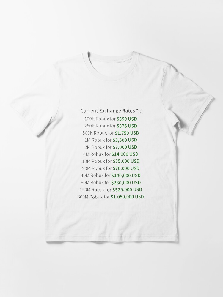 Devex Rates T Shirt By Steadyonrbx Redbubble - shirt 1 robux