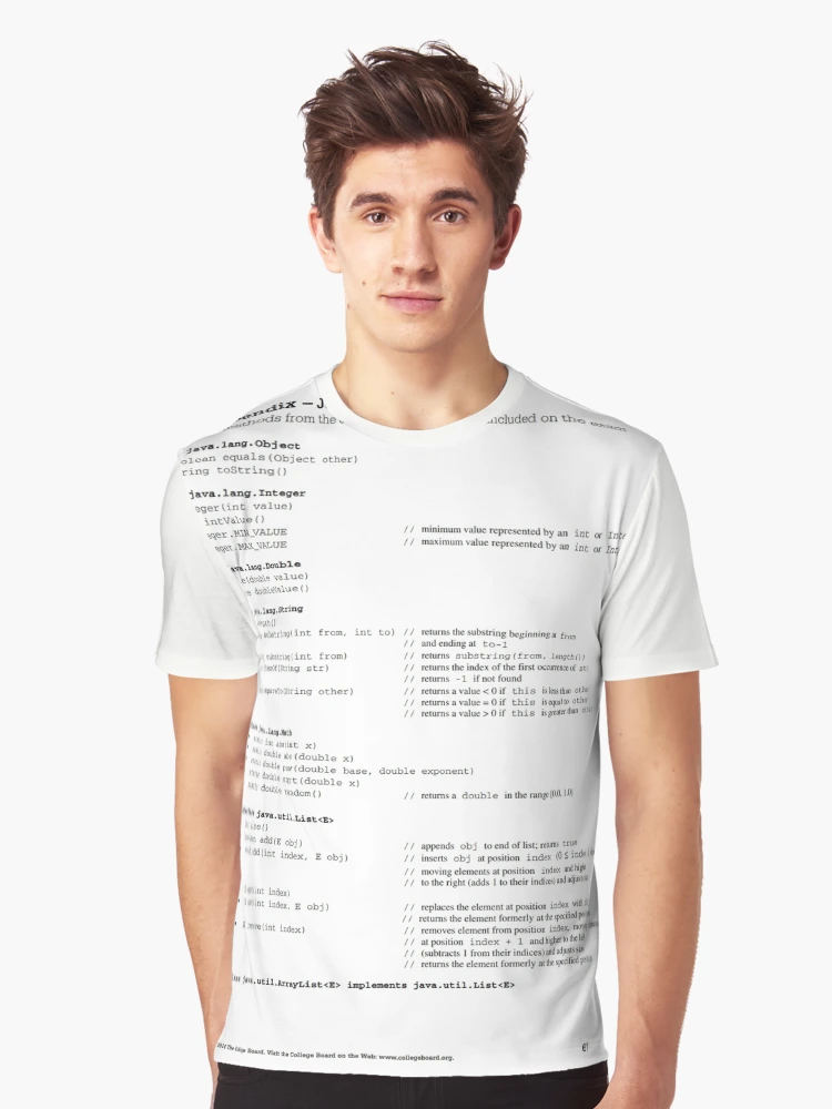 AP Computer Science Quick Reference&quot; Graphic T-Shirt for Sale by 
