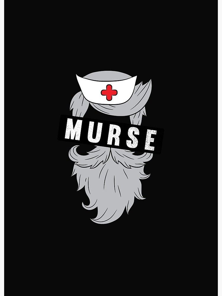 Bearded Male Nurse Badge Reel. Murse, Mustache, Dr, Physician, RN