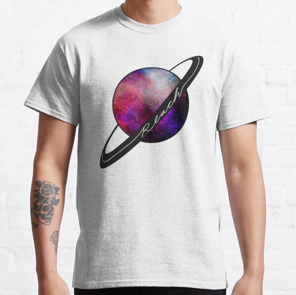 Artikel-Vorschau von Reichweite für die Sterne - Saturn, Galaxie, Motivation, designt und verkauft von PlumKind.