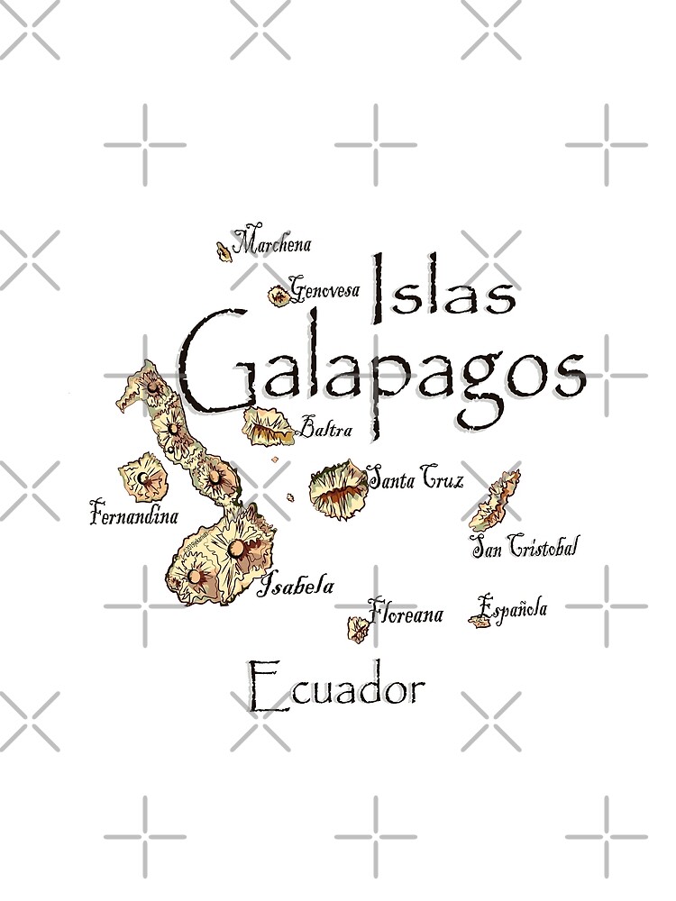 Thumbnail 5 of 5, Graphic T-Shirt, Map of the Galapagos Islands designed and sold by leeloolook.