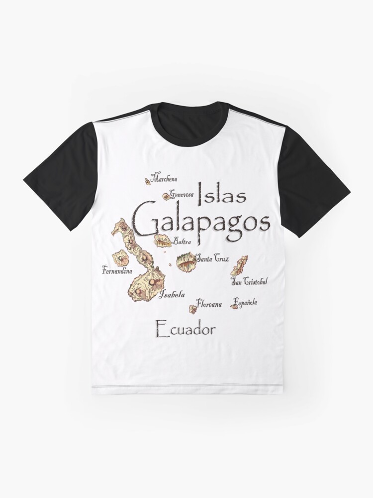 Thumbnail 4 of 5, Graphic T-Shirt, Map of the Galapagos Islands designed and sold by leeloolook.