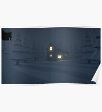 low poly - snow storm Poster
