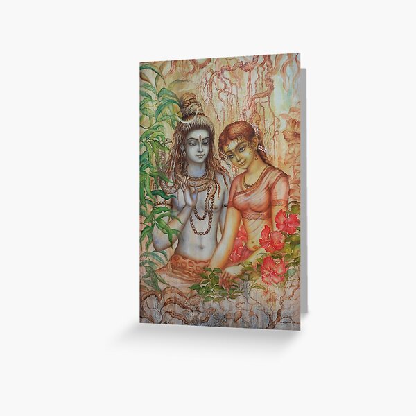 Shiva and Parvati Greeting Card