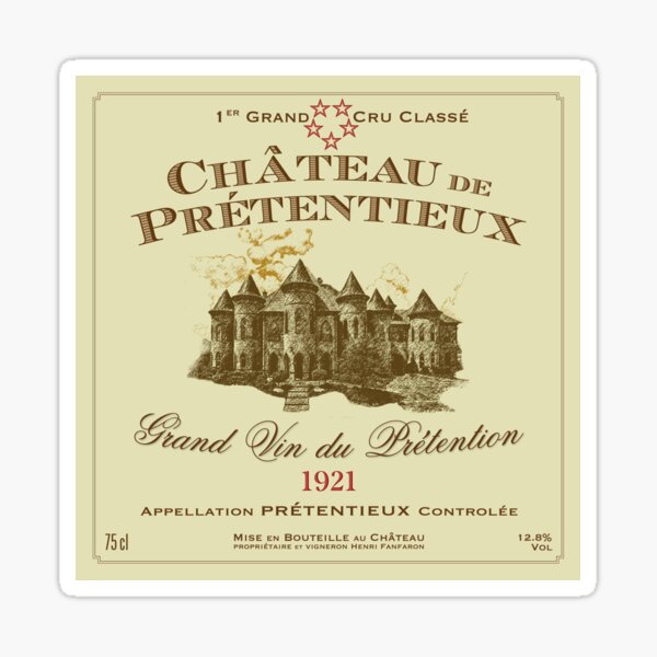 Artikel-Vorschau von Château de Prétentieux Weinetikett, designt und verkauft von travelwitheric.