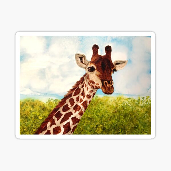 April the Sweet and Pretty Giraffe Sticker