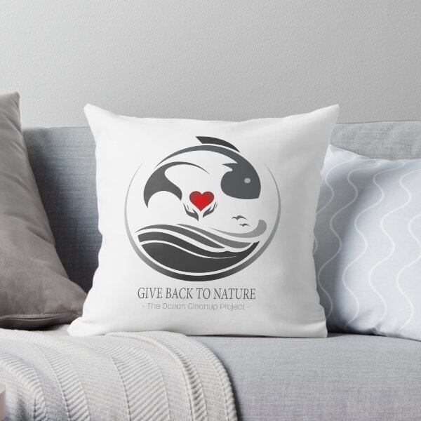 Give Back to Nature - The Ocean Cleanup Project Throw Pillow