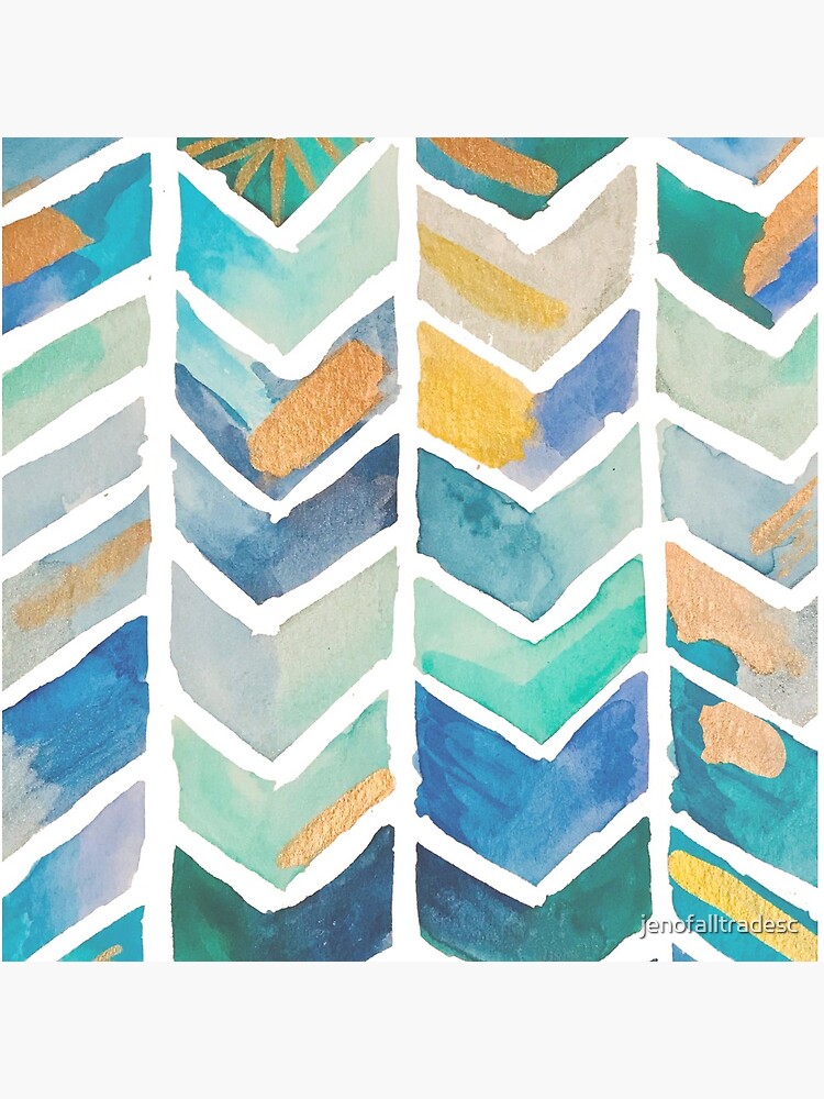 Freehand Watercolor Chevron Pattern by jenofalltradesc