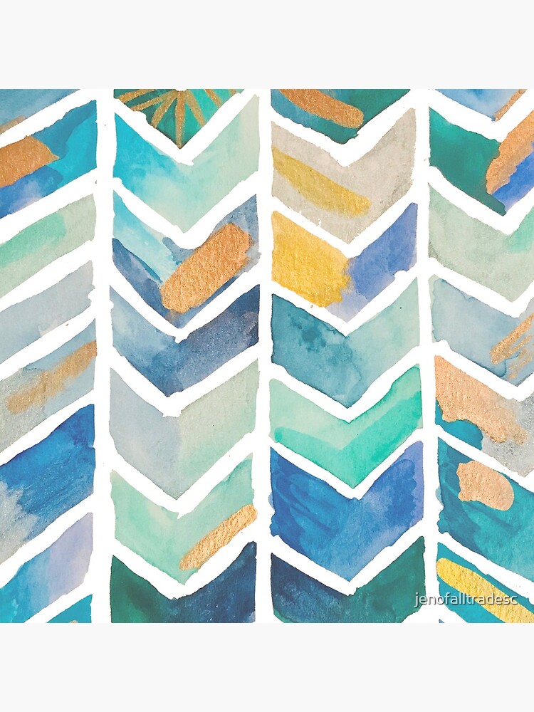 Freehand Watercolor Chevron Pattern by jenofalltradesc