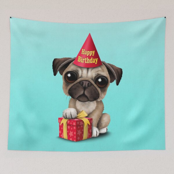 Item preview, Cute Happy Birthday Pug Puppy designed and sold by JeffBartels.