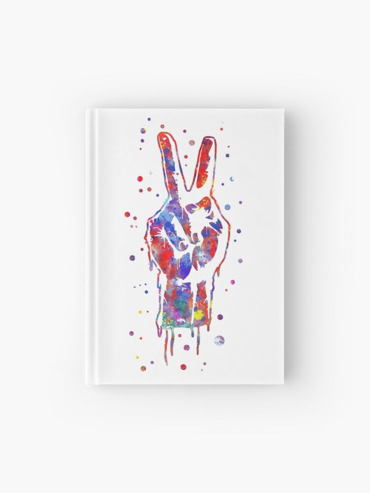 V sign, peace symbol, peace, ASL sign language&quot; Journal for Sale 