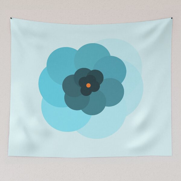 Item preview, Flowering Outward Blue designed and sold by Morgan Schreiber.