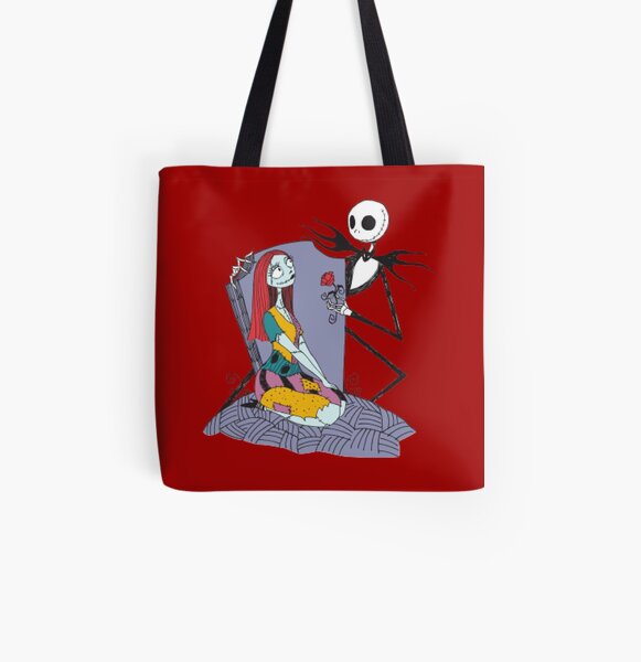 Jack and Sally All Over Print Tote Bag