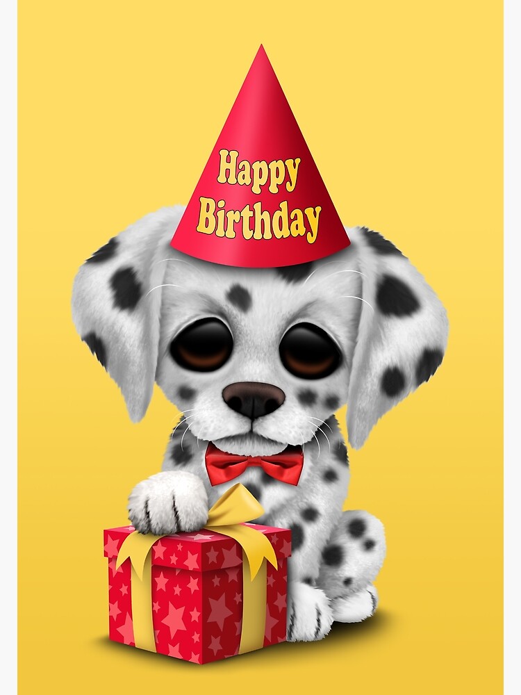 Carte De Vœux Mignon Chiot Dalmatien Joyeux Anniversaire Par Jeffbartels Redbubble