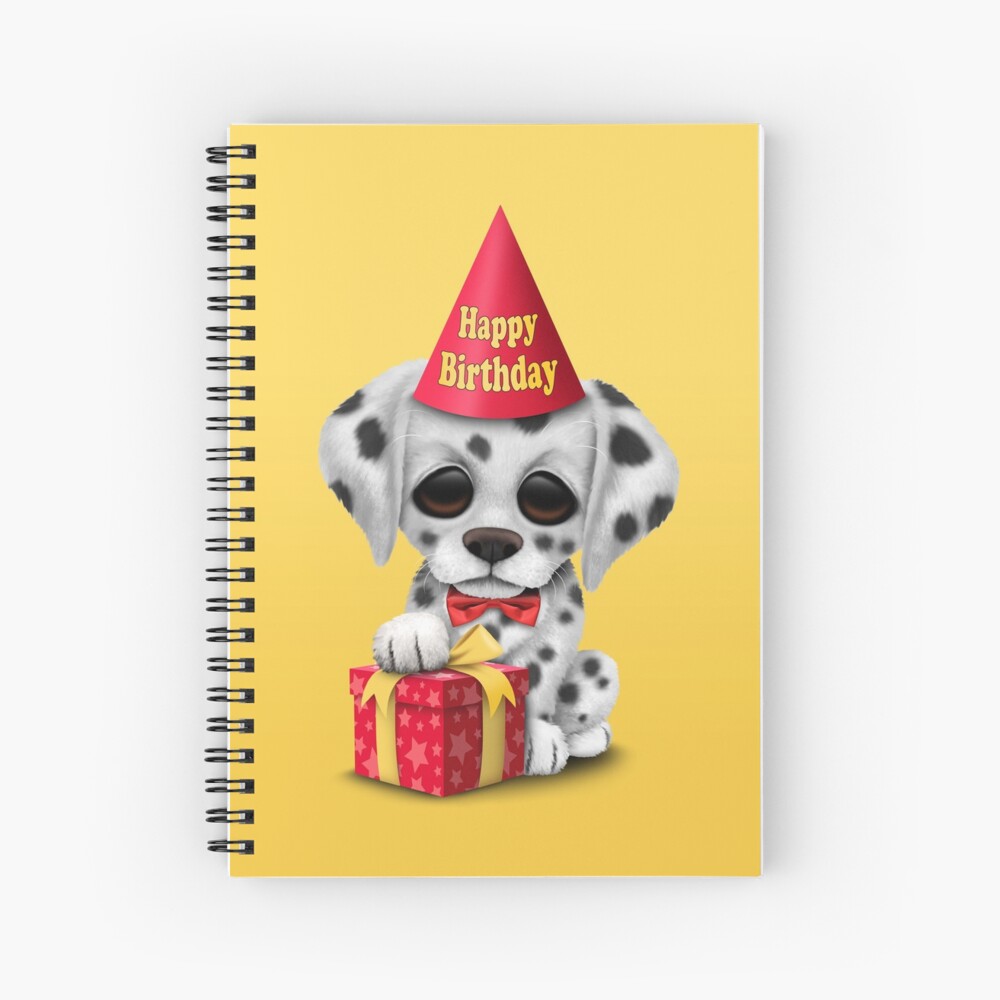 Impression Artistique Mignon Chiot Dalmatien Joyeux Anniversaire Par Jeffbartels Redbubble