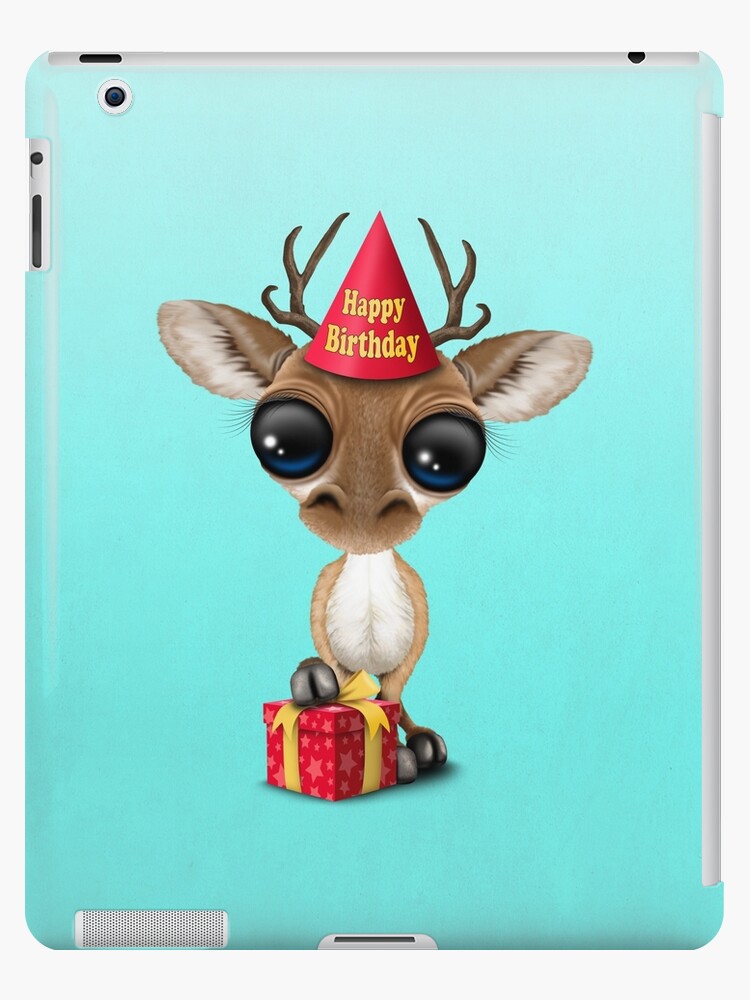 Coque Et Skin Adhesive Ipad Mignon Joyeux Anniversaire Bebe Cerf Par Jeffbartels Redbubble