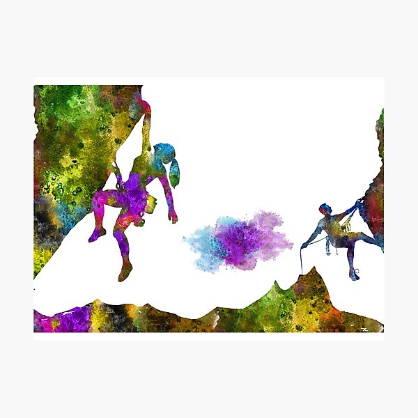Item preview, Rock climbing extreme sport man, climbing man, climber, rock climbing woman and man designed and sold by Rosaliartbook.
