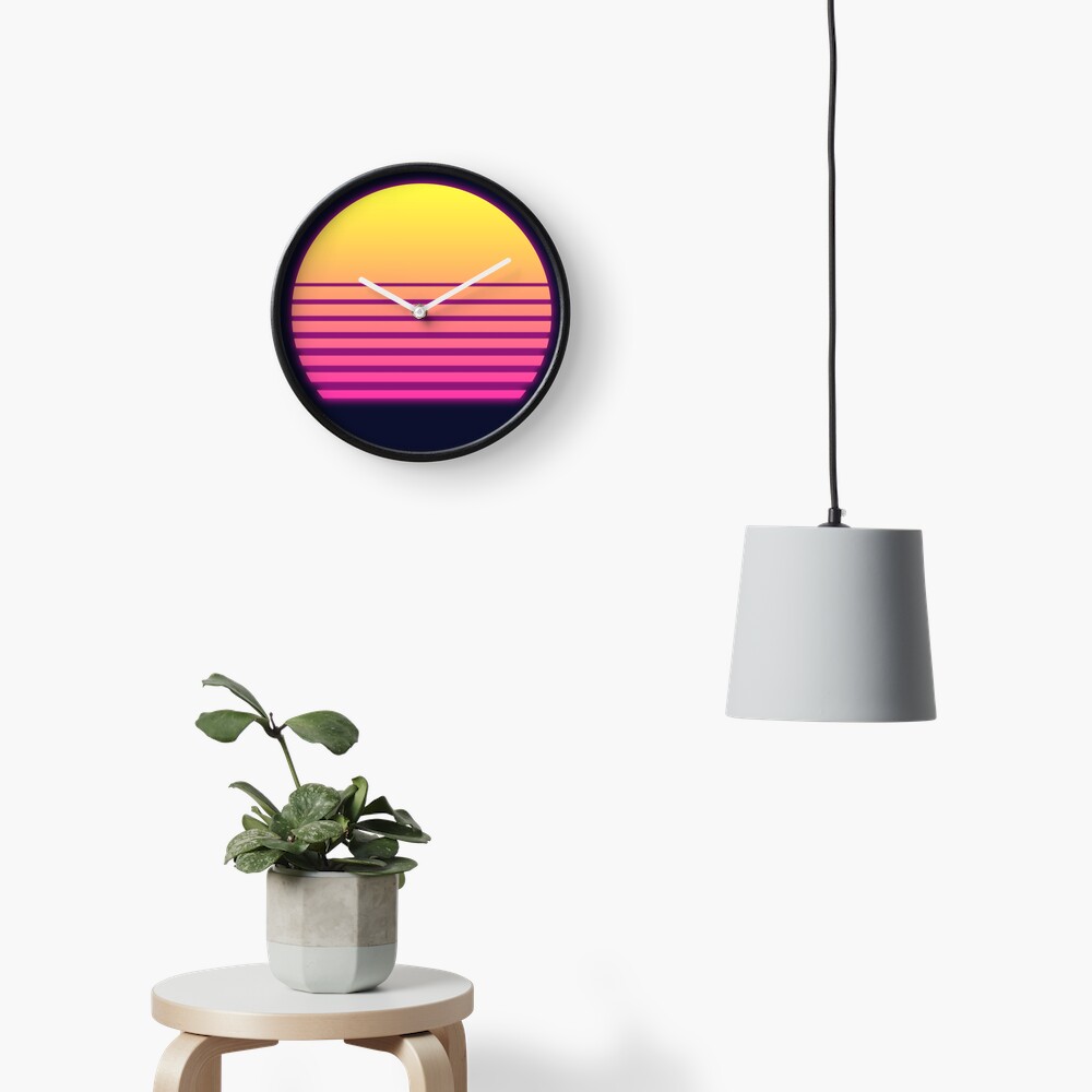 Synthwave Sun Clock