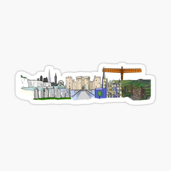 Tourist Landmarks United Kingdom, British Isles Sticker Sheets, UK