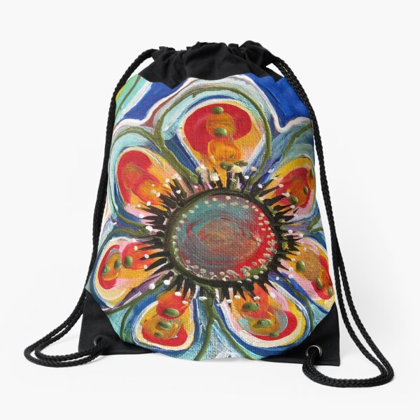  Another Large Fanciful Floral  Drawstring Bag