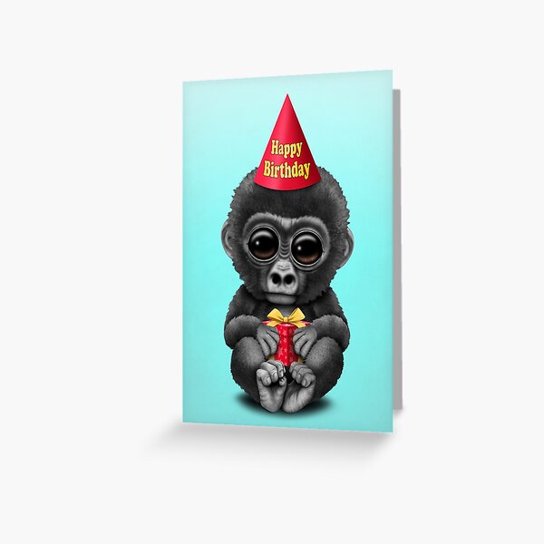 Cute Happy Birthday Baby Gorilla  Greeting Card