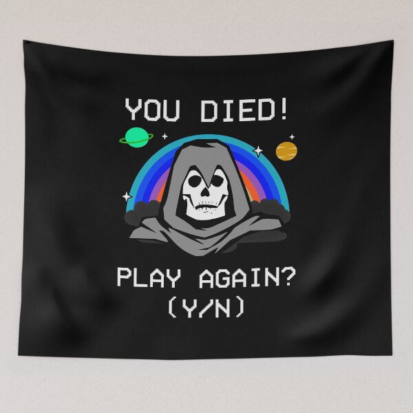 Item preview, You Died! Play Again Rainbow Gaming designed and sold by Joepseudo.