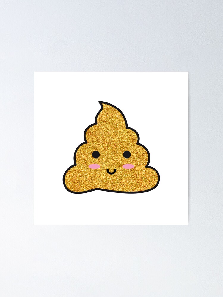 Glitter poop shop emoji pillow