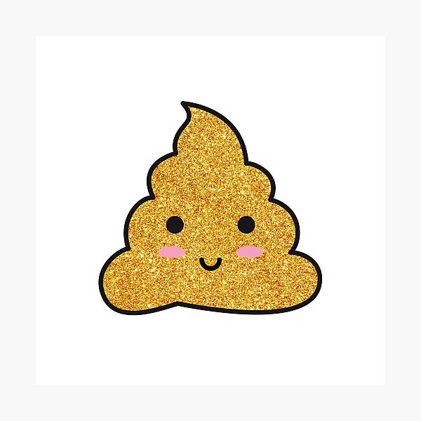 "Gold glitter poop emoji" Photographic Print by beakraus Redbubble