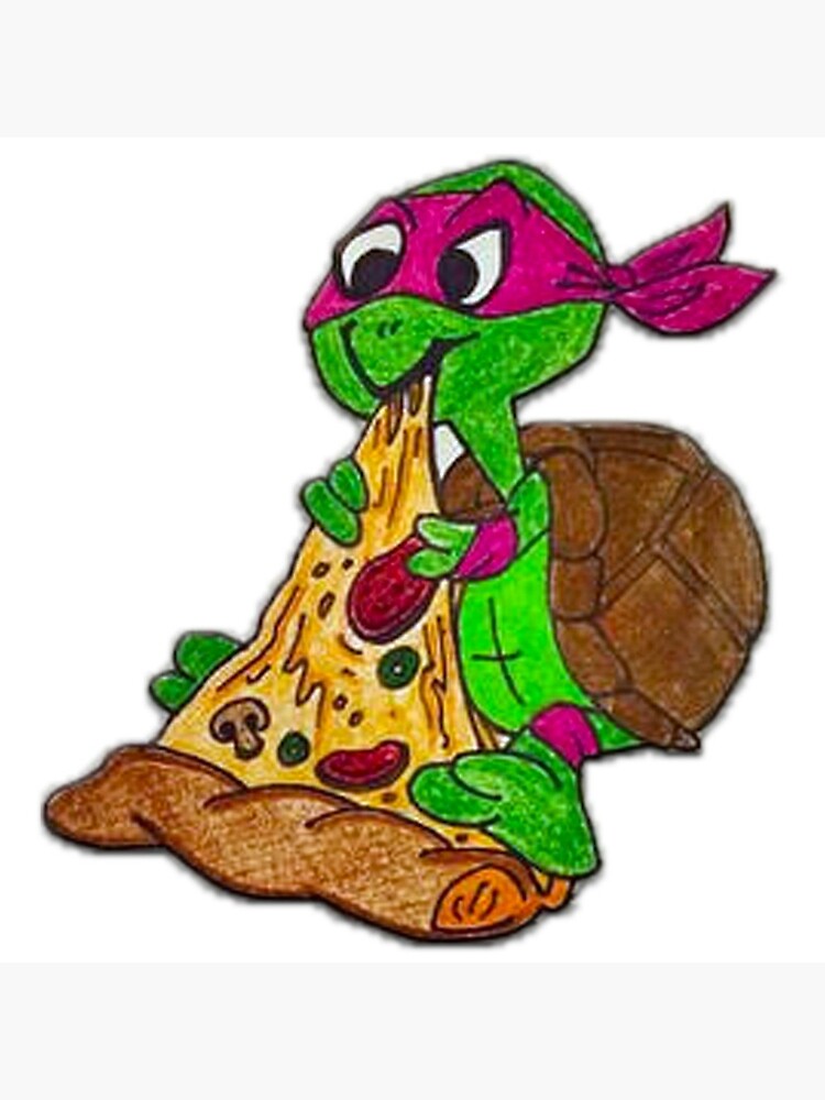 Ninja Turtle Essen Pizza Grusskarte Von Mellowpeach Redbubble