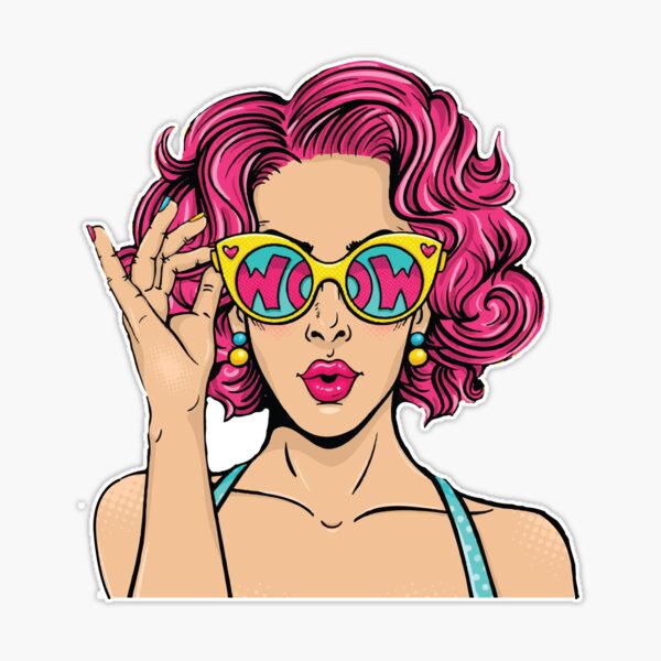 Fashionista Pop Art Style Sticker for Sale by amethystdesign