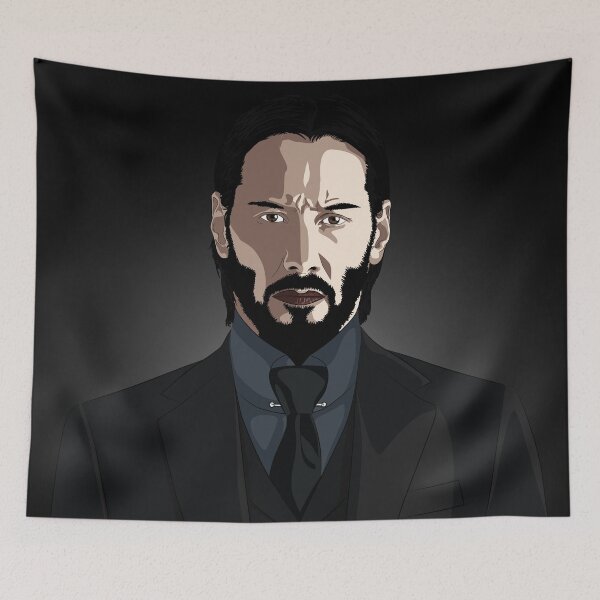 Item preview, John Wick, Keanu Reeves, Illustration designed and sold by Marcin Adrian.