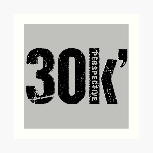 30k' Perspective - Black Art Print