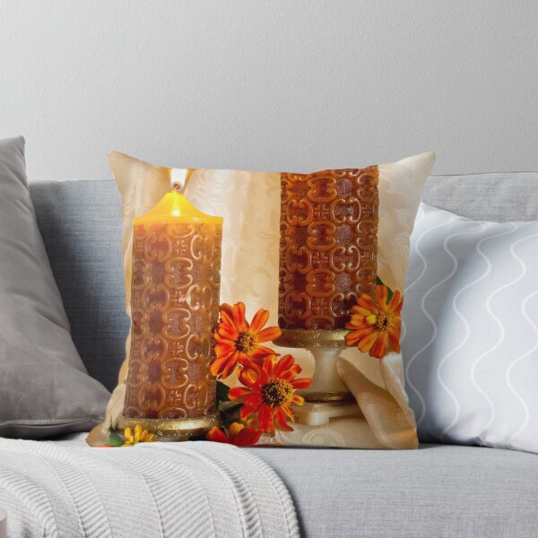 Item preview, Zinnias And Candles Still Life  designed and sold by Sandra Foster.