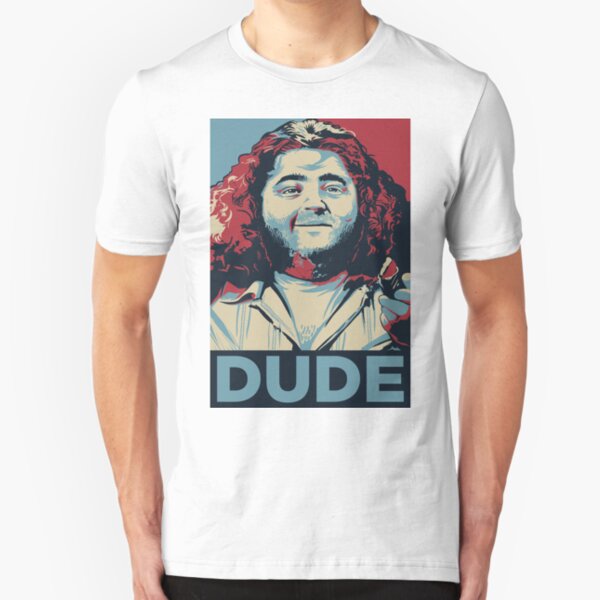 DUDE, It's Hurley Reyes from the TV show LOST Slim Fit T-Shirt