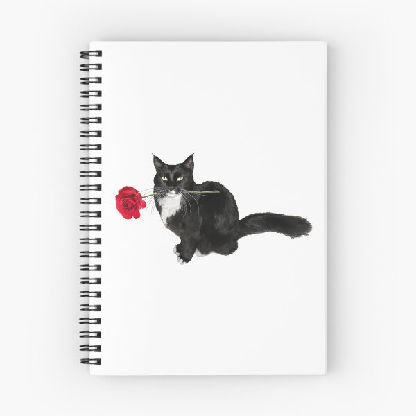 Item preview, Tuxedo Cat Red Rose designed and sold by catsclips.