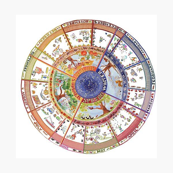 Item preview, Kids Art Calendar Year-At-A-Glance Round Watercolor  designed and sold by MB Cunningham.