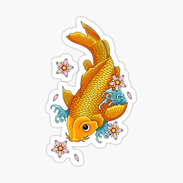 Vista previa del artículo con la obra «Koi Pescado Con Flores De Cerezo», diseñado y vendido por Tanisha Vidale.