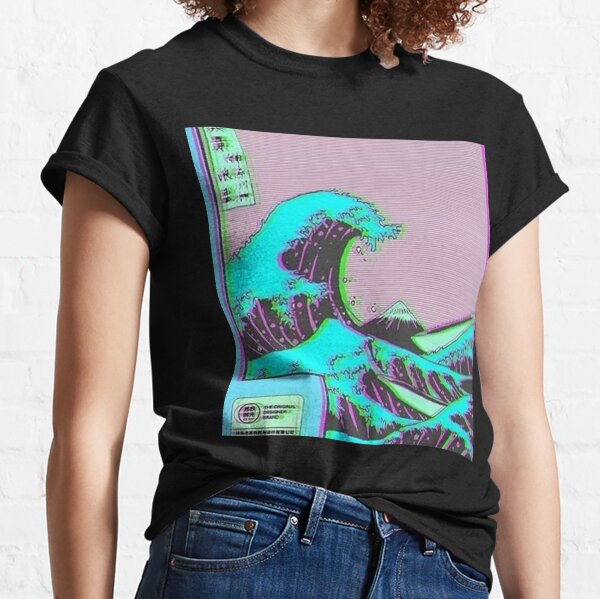 La gran ola de Vaporwave Kanagawa Camiseta clásica