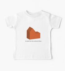 We Built This City on Rock & Wheat (ORANGE) Baby Tee