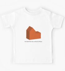 We Built This City on Rock & Wheat (ORANGE) Kids Tee