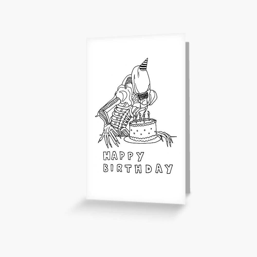 Xenomorph birthday card Greeting Card