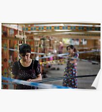 Silk weaver, Uzbekistan Poster