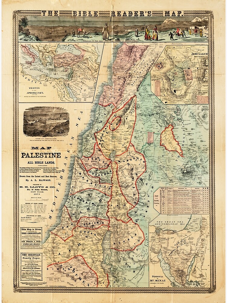 Map of Palestine and all Bible lands Canvas