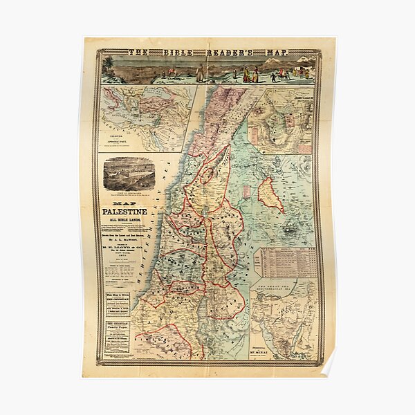 Map of Palestine and all Bible lands Poster
