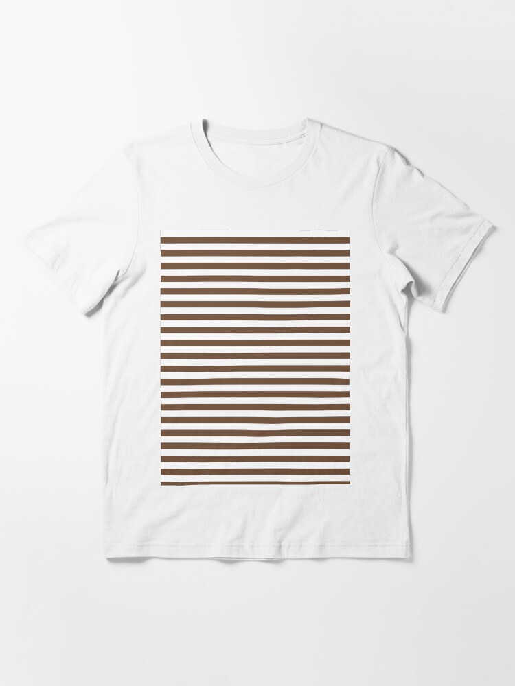 brown and white striped t shirt