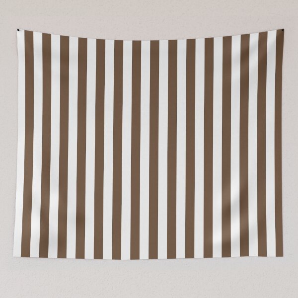 Item preview, Coffee Brown and White Vertical Stripes designed and sold by ColorPatterns.