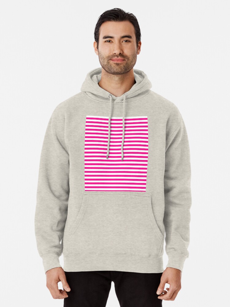 pink and white striped sweatshirt