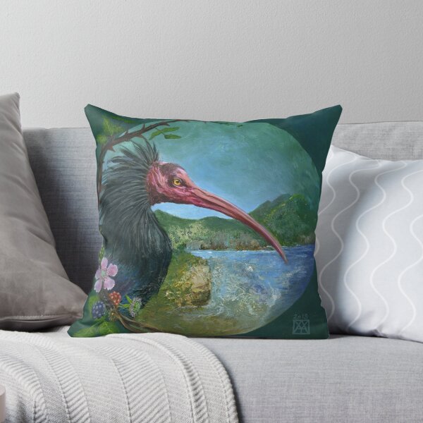 oiseau Ibis chauve Coussin