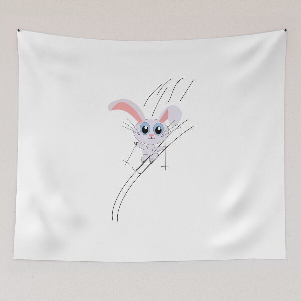 Item preview, Hare on skis rushes down the mountain designed and sold by Fotogreasy.